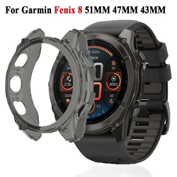 New TPU Protective Case For Garmin Fenix 8 47mm 51mm 43mm Clear TPU Cover Replacement For Fenix8 Watch Shell Accessories