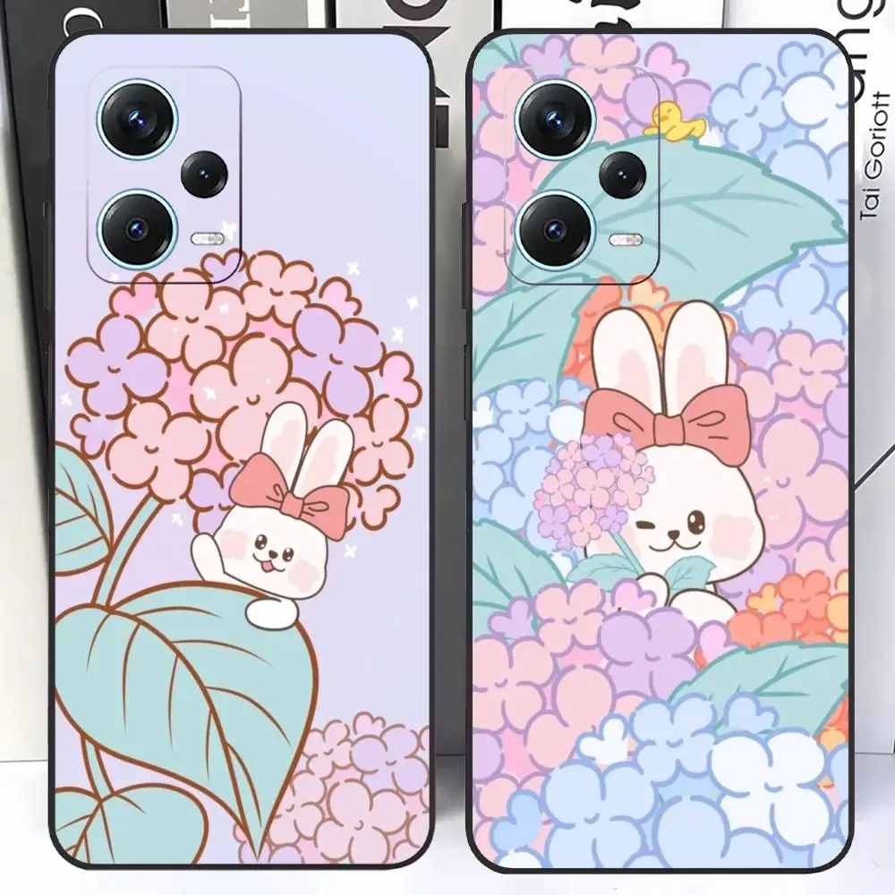 

Cute bunny Phone Case For Redmi Note 13 Pro Plus 12 11 A3X A1 A2 13C 12C Black Cases