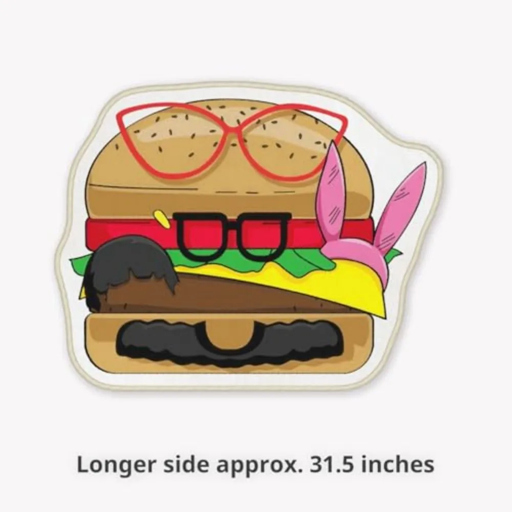 VIKAMA Funny Hamburger Face Bathroom Rug Non-Slip Washable Bread Glasses Ears Pad Bath Mat Home Decor Floor Carpet