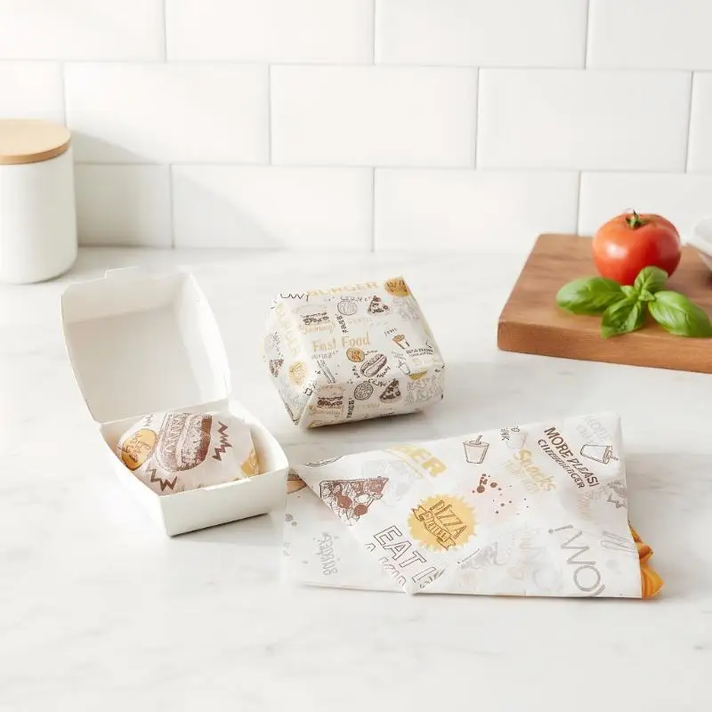 احصل على 50/100 قطعة من صناديق البرجر القوية والمقاومة للدهون، يمكن التخلص منها ومصنوعة من مواد غذائية