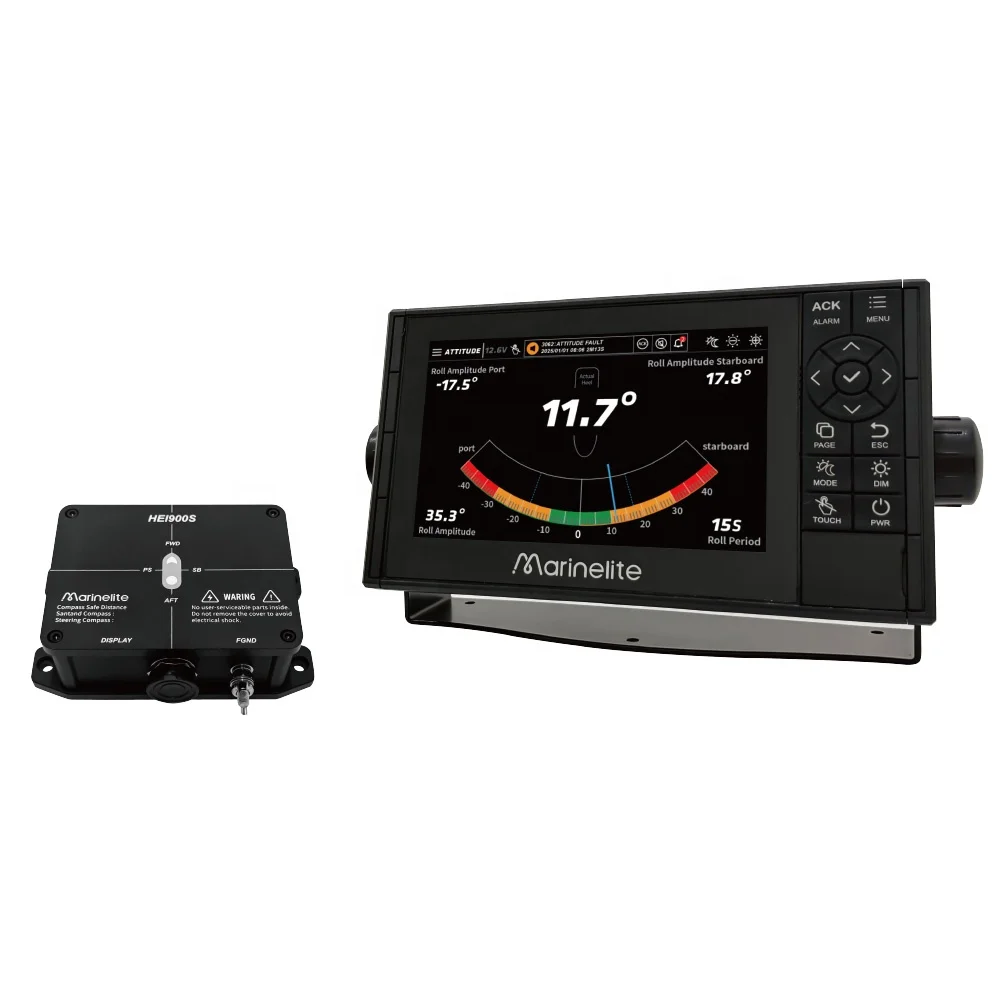 Marinelite Marine Electronic Inclinometer Vessel Roll Pitch Sensor with Display CCS IMO for Ships