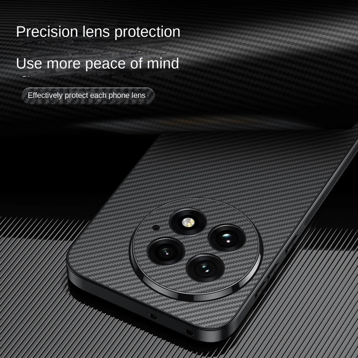 炭素繊維パターンビジネススタイル電話ケース OnePlus 13 レンズ保護耐衝撃 OnePlus 13T バックカバー