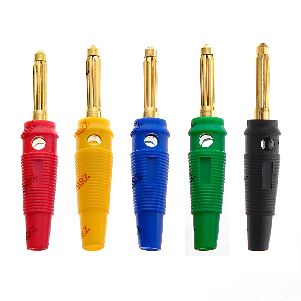5PCS 32A High Current Test Lead 4mm Banana Plug Connector Jack Audio Speaker Terminal Copper Nickel/Gold Plated Binding Post 4mm