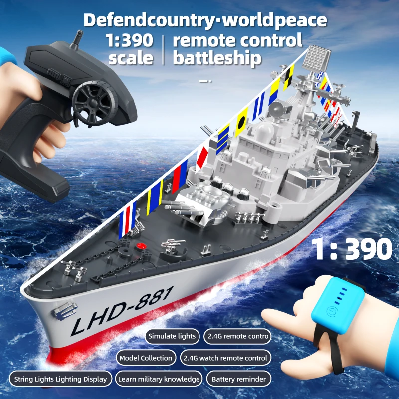

COOLBANK 1:390 Scale Remote Control Battleship Warship Boats Rc Ship Electric Simulation Battle Military Game Toy Children Gift