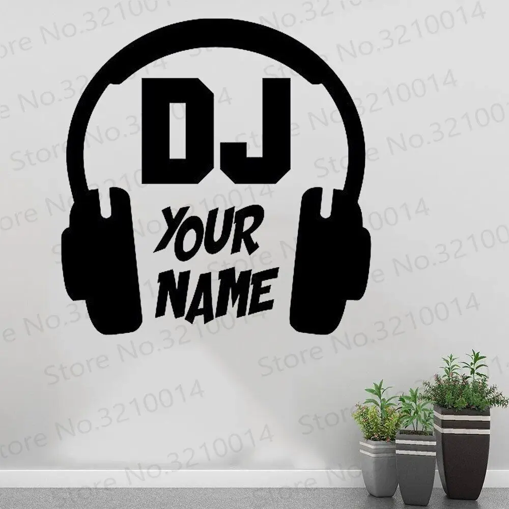 Personalized name decoration music room dormitory bedroom bedroom self-adhesive removable DJ vinyl stickers PW192