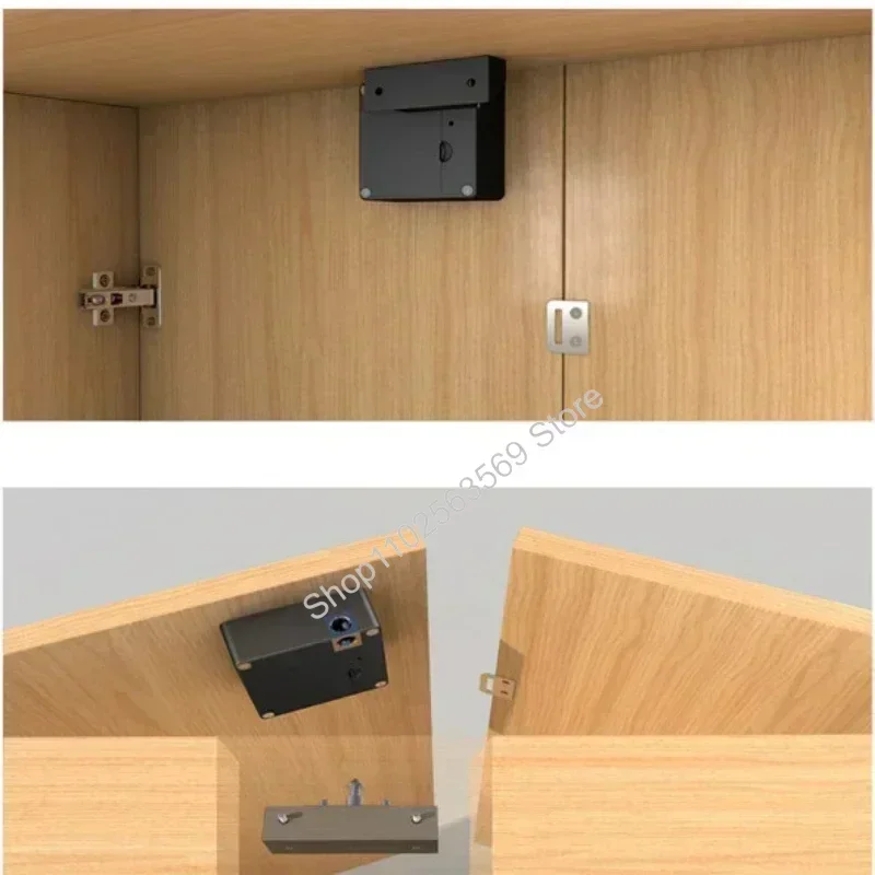 Tuya Smart Wood Door Lock Keyless Invisible Electronic Lock Card Bukkle Tuya App Unlock Cabinet Locker Drawer Smart Locks