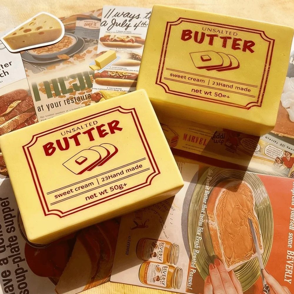 Creative Slow Rebound Butter Brick Squishy Soft Stress Relief Squeeze Squishy Simulated Butter Block Sensory Gift