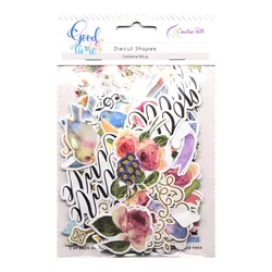 Creative Path Good Time 124pcs Scrapbooking Die Cuts Feather Bird Rose Flower Paper Diecuts Ephemera For DIY Crafting Journaling