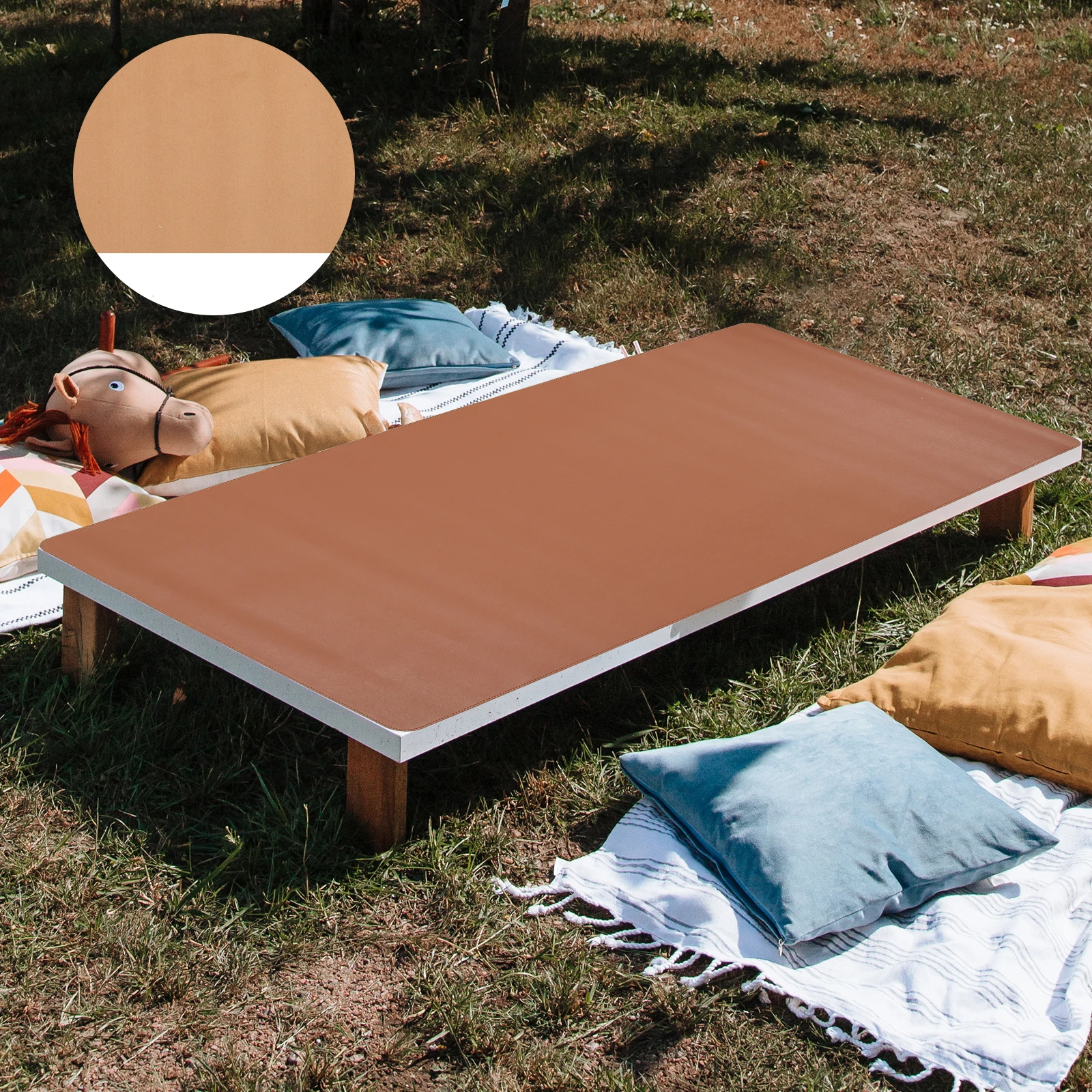 

Practical Outdoor Dining Tablecloth Heat Resistant Waterproof Anti Skid Picnic Mat for Hot Cup Bowl Protects Table Home