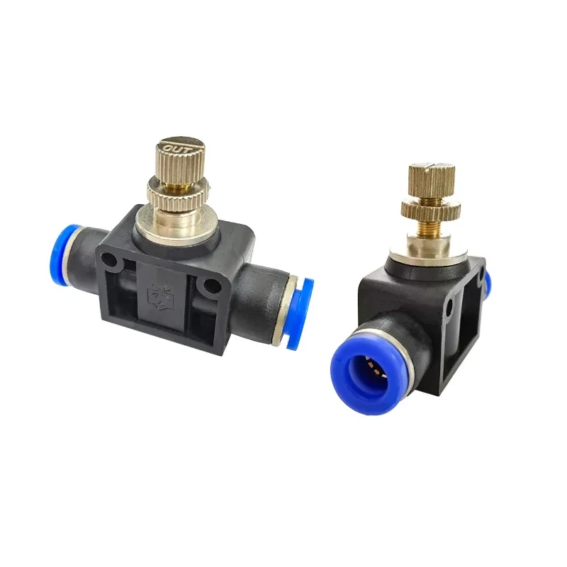 SA 4 6 8 10 12mm OD Tube Pneumatic Fitting Push To Connect Quick Release Flow Manual Control Valve Air Speed Throttle Valve