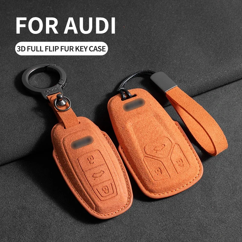 

Suede Car Key Case Cover For Audi A6 A4 A7 Q5 A5 A4 B9 A5 A6 8S 8W Q5 Q7 4M S4 S5 S7 Car Key Protector Shell Accessories