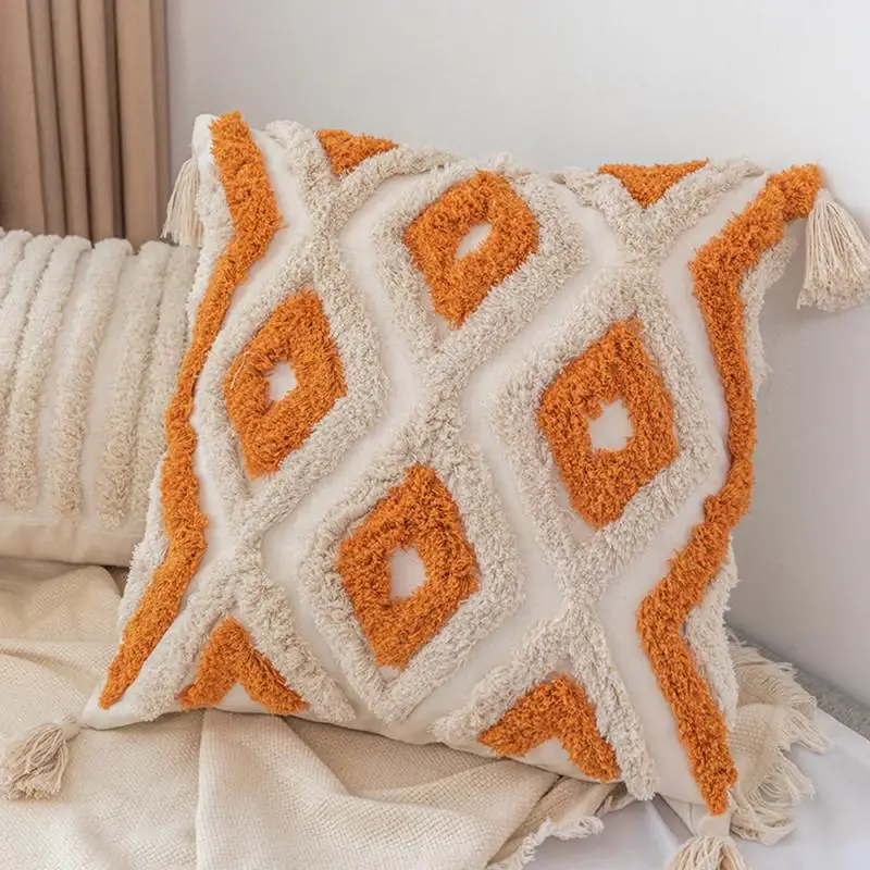 2 Stück Bohemian-Stil Ethno-Jacquard Kissenbezüge 45x45cm Sie können 2 Kissenbezüge auswählen oder sie zufällig erhalten. – Detail 12