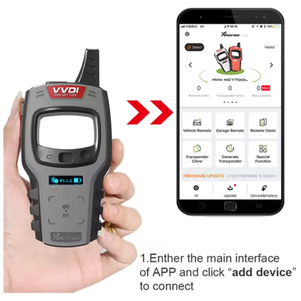 Xhorse VVDI MINI Key Tool Remote Programmer Free With Renew Cable Global Version Without ID48 Function and Without Token