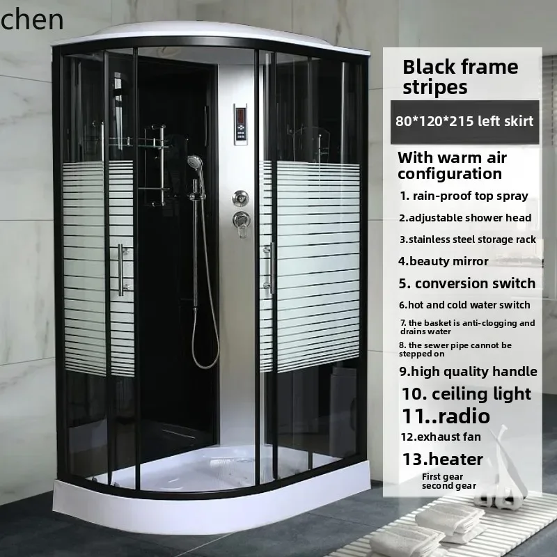 y14-integral shower room bathroom pulley glass partition arc fan closed bath room