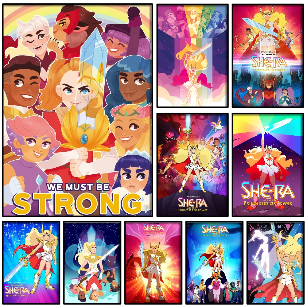 1PC She Ra And The Princesses Of Power Poster Self-adhesive Art Waterproof Paper Sticker Coffee House Bar Room Wall Decor