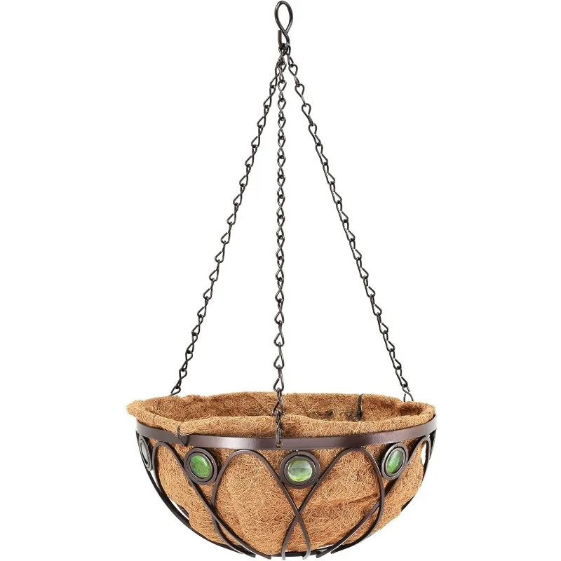 Emerald Series Round Hanging Basket Planters, 20-Inch