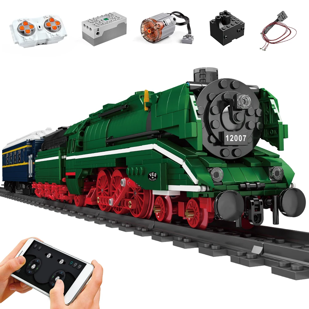 Mould King 12007 Technisches Auto-Spielzeug: APP- & RC-gesteuerter motorisierter BR18 201 Deutscher Expresszug Modellbausatz Bausteine Kinder Geschenk