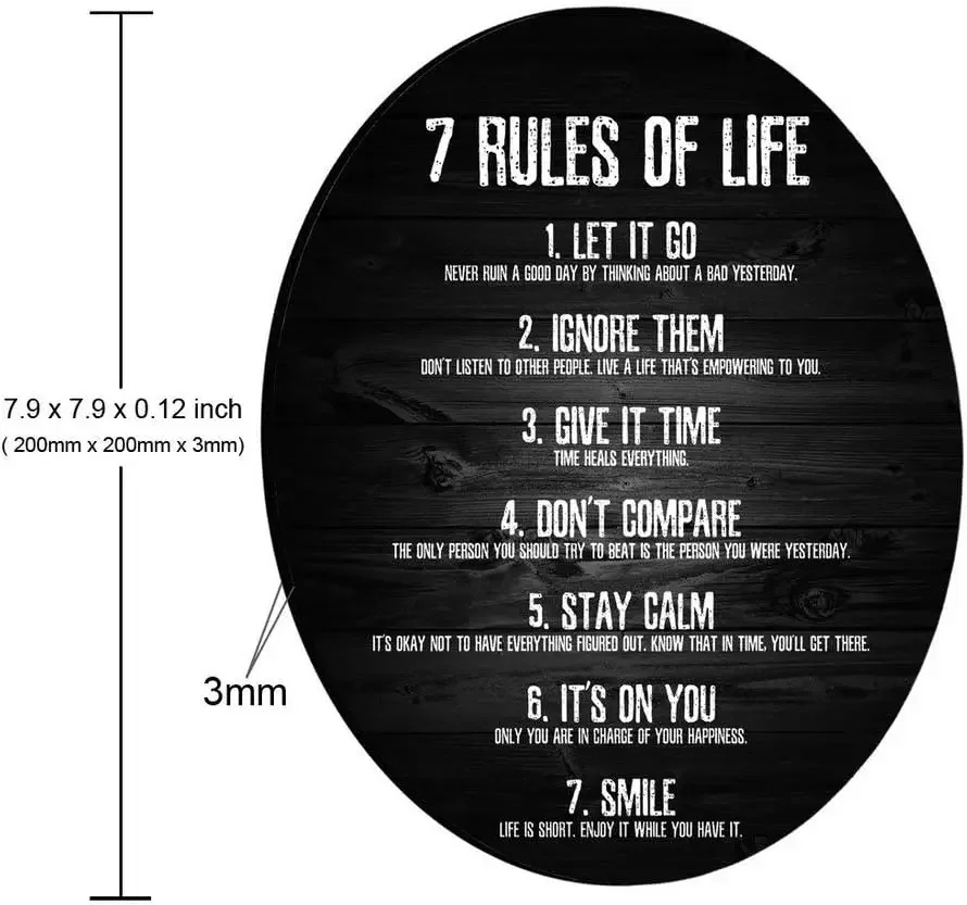 Rectangular gaming mouse Rectangular mouse pad 7 rules of life motivational quotes inspirational computer mouse pads 7 9 x 7 9