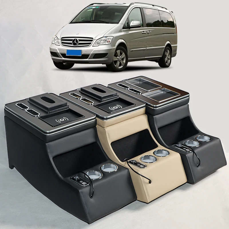 

FOR Mercedes-Benz Viano V-Class W447 Vito Armrest Storage Box Rear Handrail Box Mobile Phone Charging USB Armrest