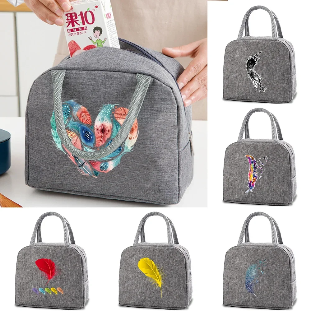 

Thermal Lunch Dinner Bag Canvas Handbag Cooler Drink Portable Insulated Box Cold Food Container School Picnic Travel Thermal Box