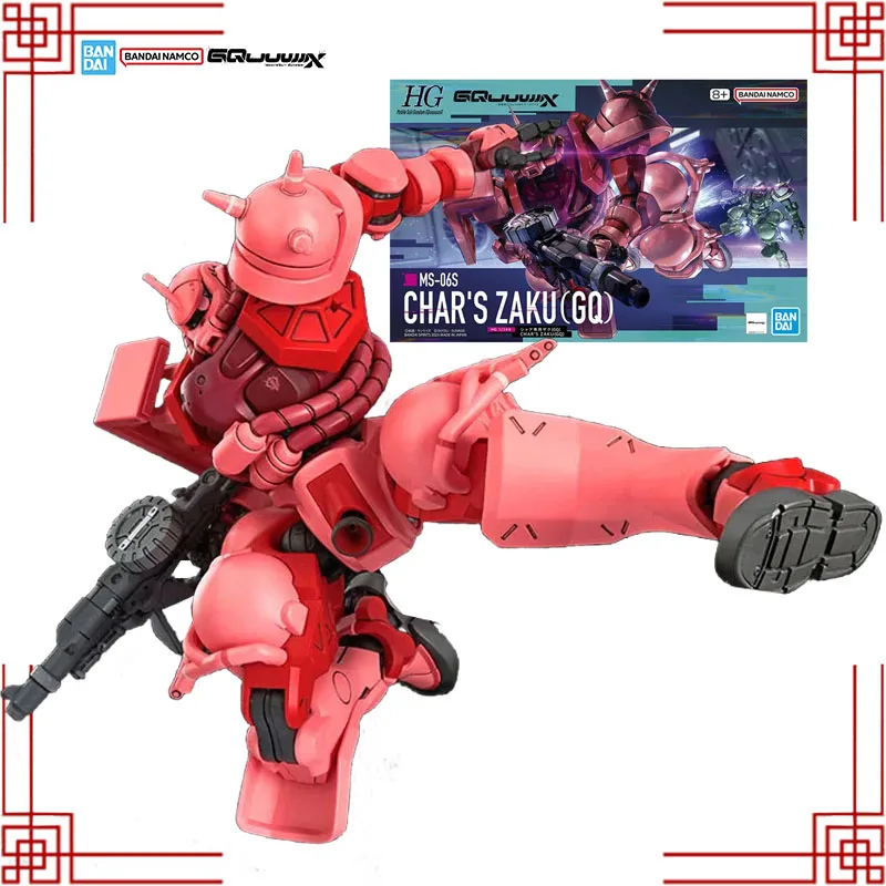 

Комплект модели Bandai Gundam Gquuuux, оригинальный HGGQ 1/144 MS-06S Char's Zaku (GQ) Gunpla, аниме-фигурка, детские игрушки, рождественские подарки