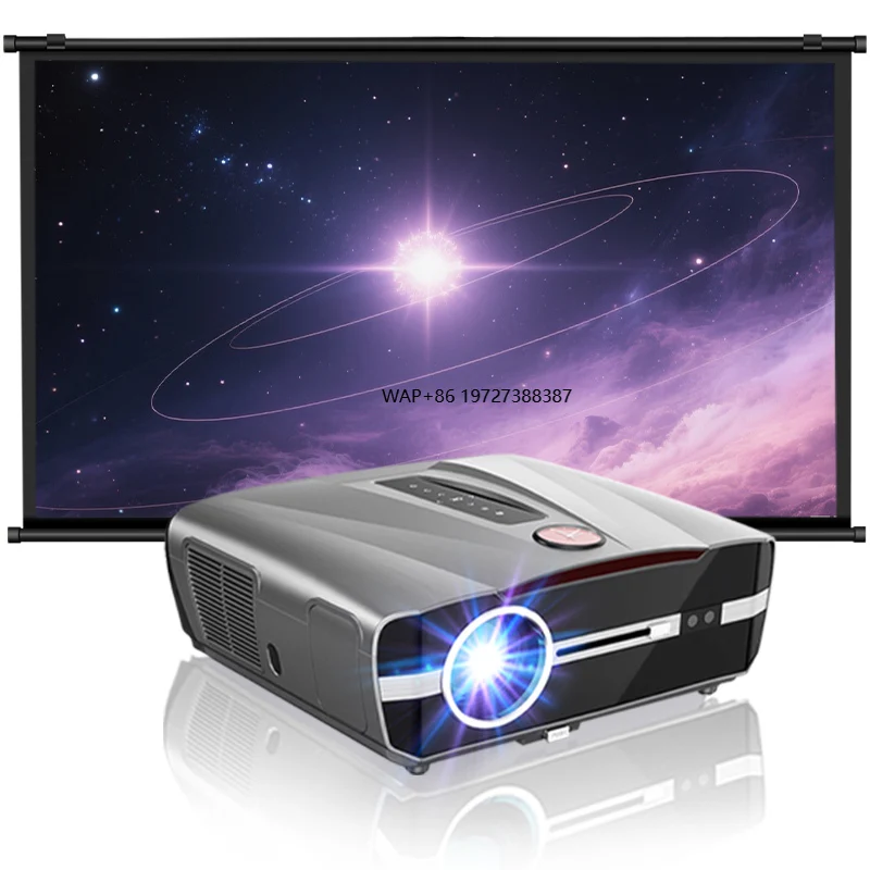 

Портативный LED-проектор 4K на Android 9 с Bluetooth 5.0 и Wi-Fi для домашнего кинотеатра, спальни и гостиной, с линзой из стекла