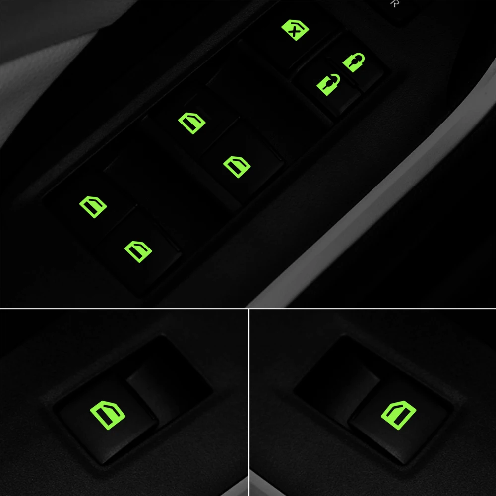 Car Window Lifter Luminous Switch Button Stickers For Jaguar XF XE F-Pace X-Type XJ E-Pace S-Type XEL XFL F X XJL XK