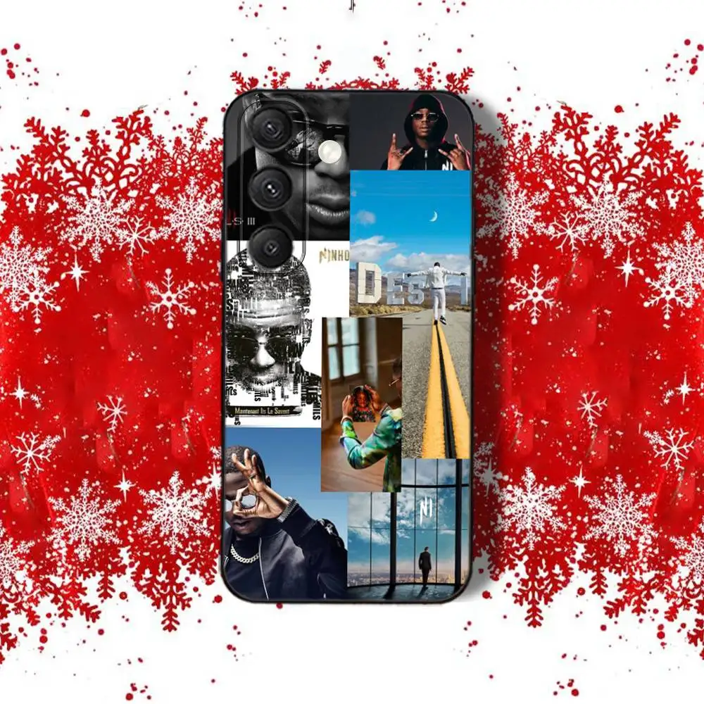 حافظة هاتف COOL N-NI Singer Ninho-ES لهاتف سامسونج S22، S24، S25، S23، S20، S30، S21، Ultra، 4G، Plus، 5G، Fe، Lite باللون الأسود