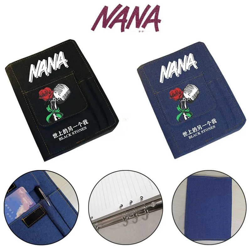 

100pages Nana Japanese Anime Oosaki Nana A5 Notebook Thickened Denim Reusable Dairy Book Student Stationery School Notepad Gift