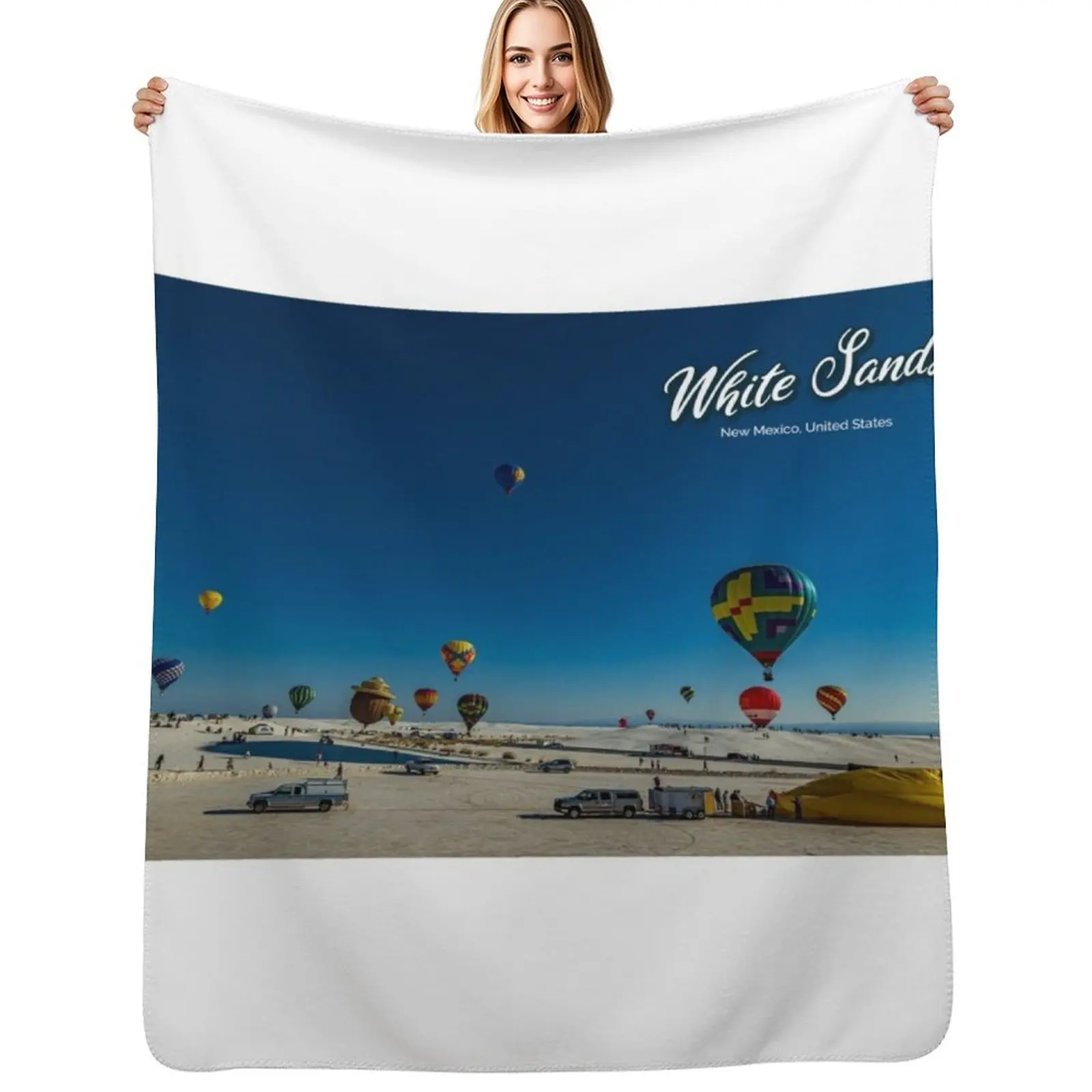 

White Sands Hot Air Balloon Invitational Throw Blanket anime bed plaid Sofa Quilt valentine gift ideas Blankets