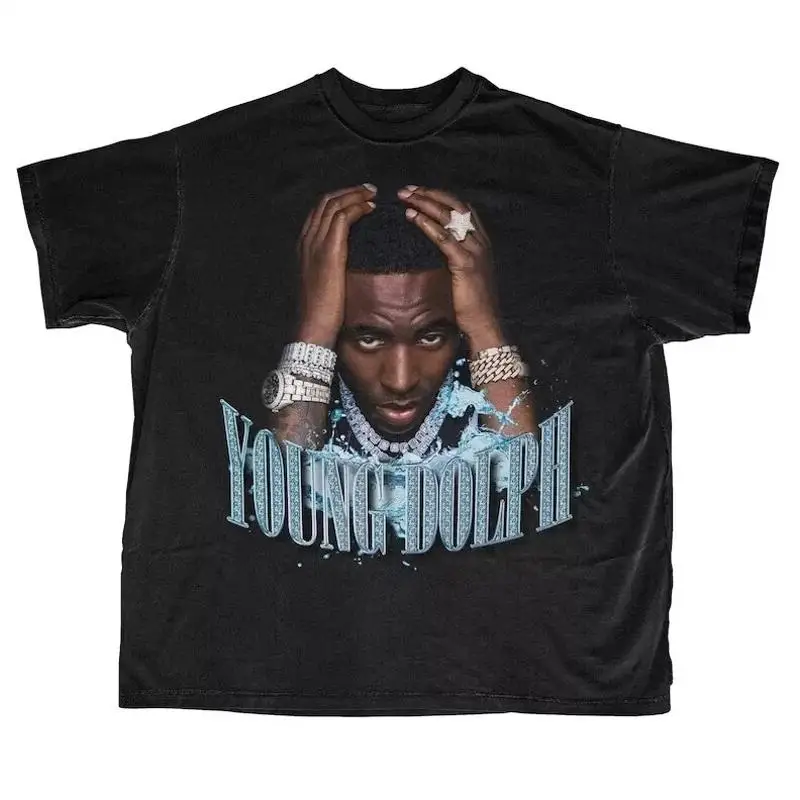 Young Dolph 'Blue Diamonds' Memorial T Shirt Black Cotton For Fans