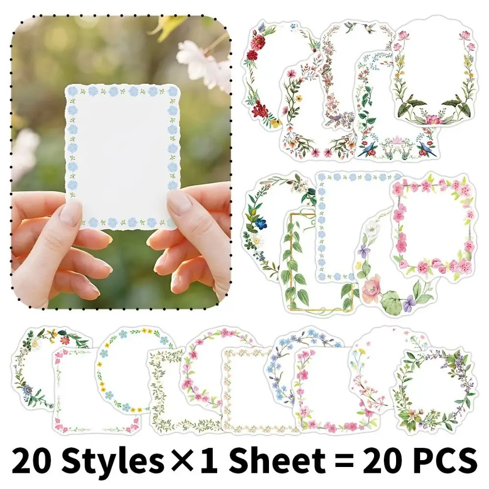 Assorted Design Floral Border Stickers 20pcs/Pack DIY Decoration Decorative Paper Shaped Border Handmade Quality