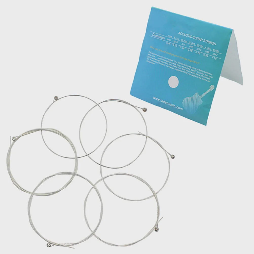 

6 pcs Guitar Strings Stainless Steel For Acoustic Bass Folk Guitar Replacement String Instrument Accessories Parts Supplies