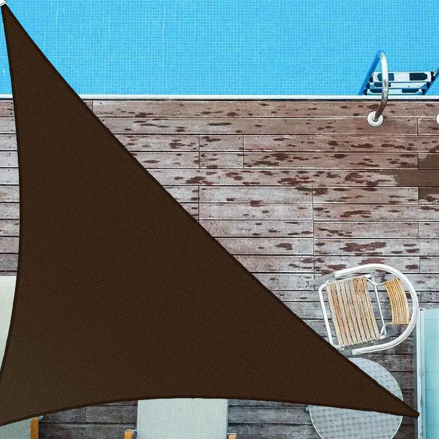16'X16'X22.6' Triangel Shade Cloth, Brown Shade Mesh, Triangle Shade Sail, HDPE