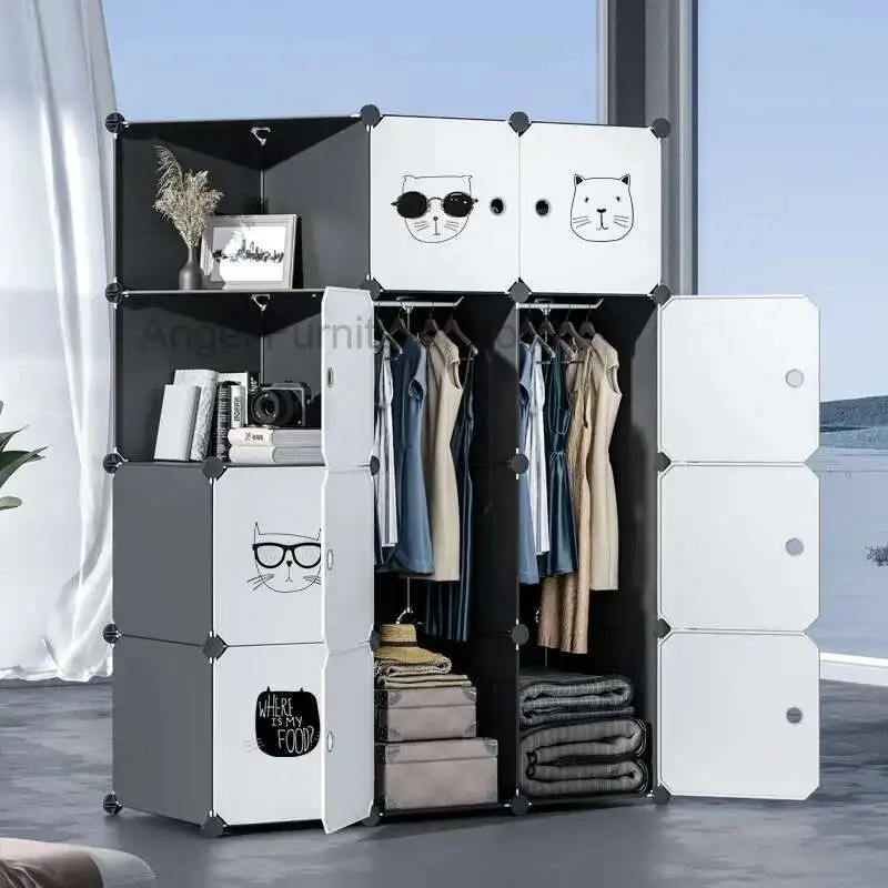

Simple Open Closet Partitions Storage Clothes Portable Organizer Wardrobe Bedroom Cupboard Cabinet Vestidores Salon Furniture