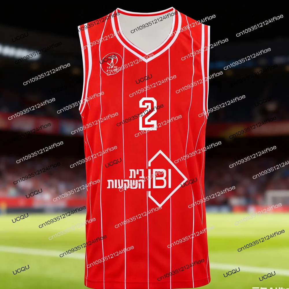 

2025 Hapoel Tel Aviv European Match Home Jersey Fan Special Jersey Kit Men's Sports Quick-Dry Vest Basketball Training Apparel