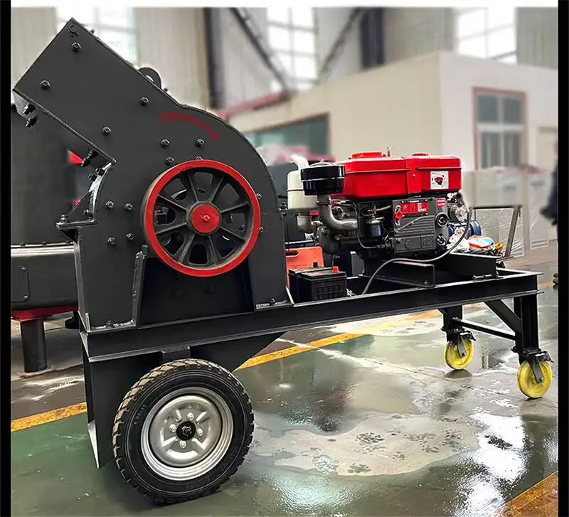 China Diesel Stone Gold Ore Machine Price Rock Mill Hammer Crusher On Sale Indonesia view 3