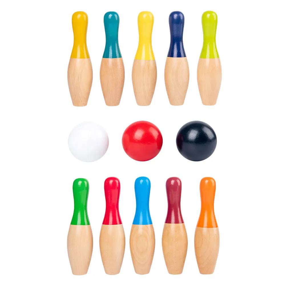 

Bowling Ball Toy for Toddlers Kid Colorful Wooden Simulated Balls Parent-child Kids Sports Toys