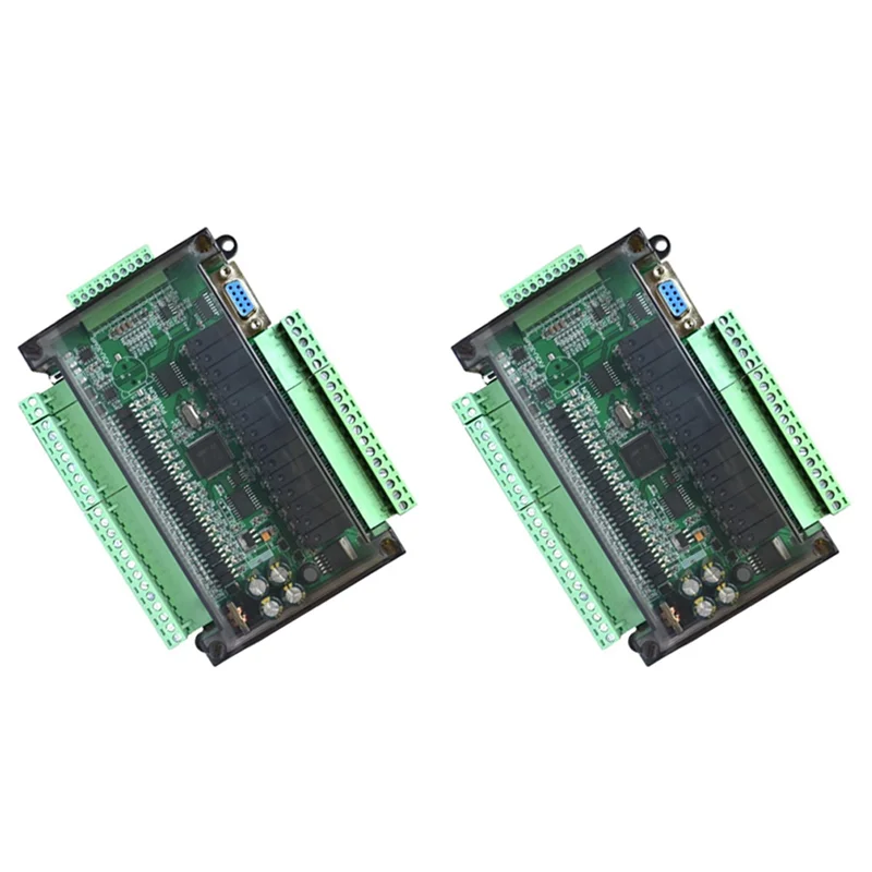 2X PLC Industrial Control Board Simple Programmable Controller Type FX3U-30MR Support RS232/RS485 Communication-Y05A
