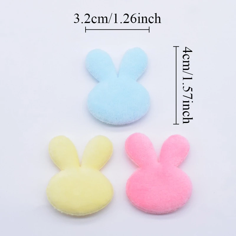 24Pcs 3.2*4cm Double Sided Suede Plush Kawaii Rabbit Appliques for Clothes Hat Leggings Sewing Patches DIY Headwear Accessories - view 2