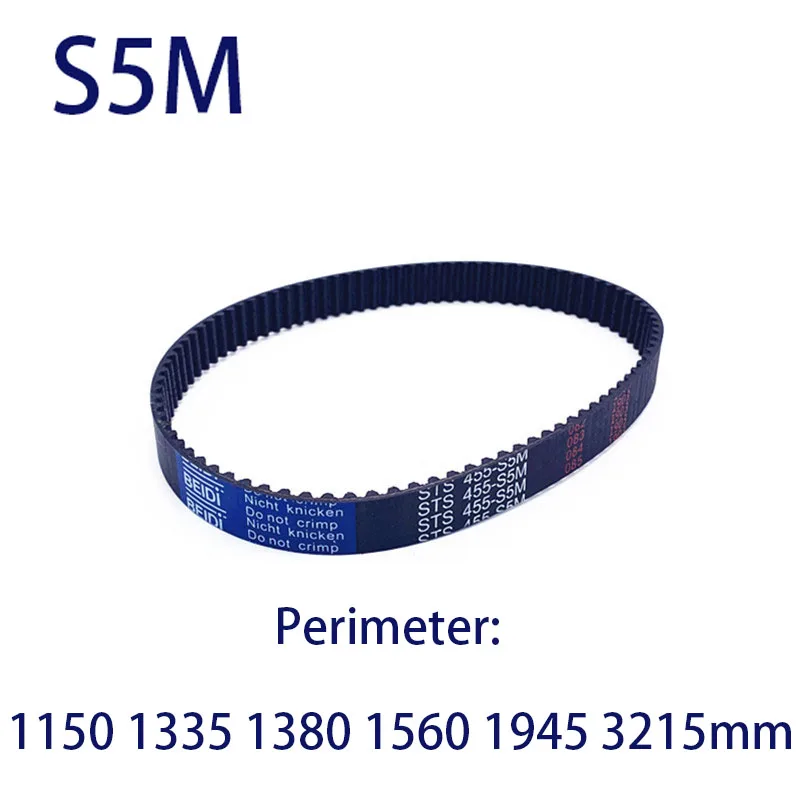 

S5M Timing Belt Rubber Closed Loop Length Perimeter 1150 1335 1380 1560 1945 3215mm Width 10mm 15mm 20mm 25mm 30mm Pitch 5mm