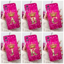 Case for Vivo Y51 2020 Y51A Y31 Y33 Y53S Y33s Y21s Y21 Y21A Y21 G Cover Pink Crown Letter Silicone Soft Plus Phone Case Fundas