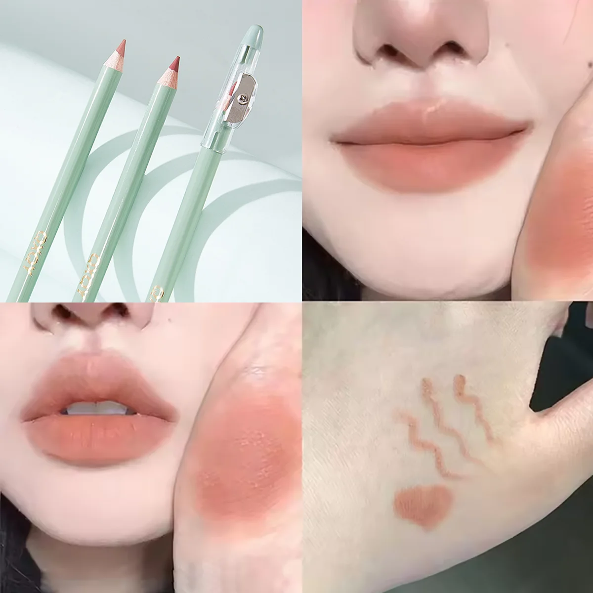 QXQY Matte Lipliner Pencil Waterproof Plumping Stain Lipstick Natural Nude Pink Lip Liner Pro Outline The Lips Contour Makeup