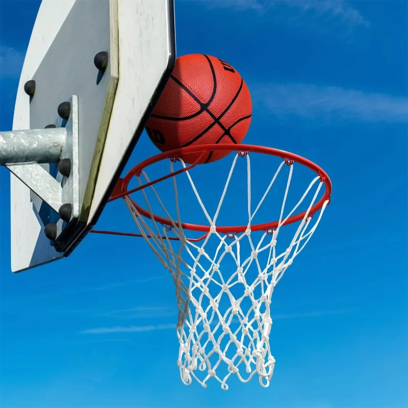 1/2 個バスケットボールラックネット 12 ループヘビーデューティ屋外バスケットボールネット交換取り外し可能なバスケットボールネット