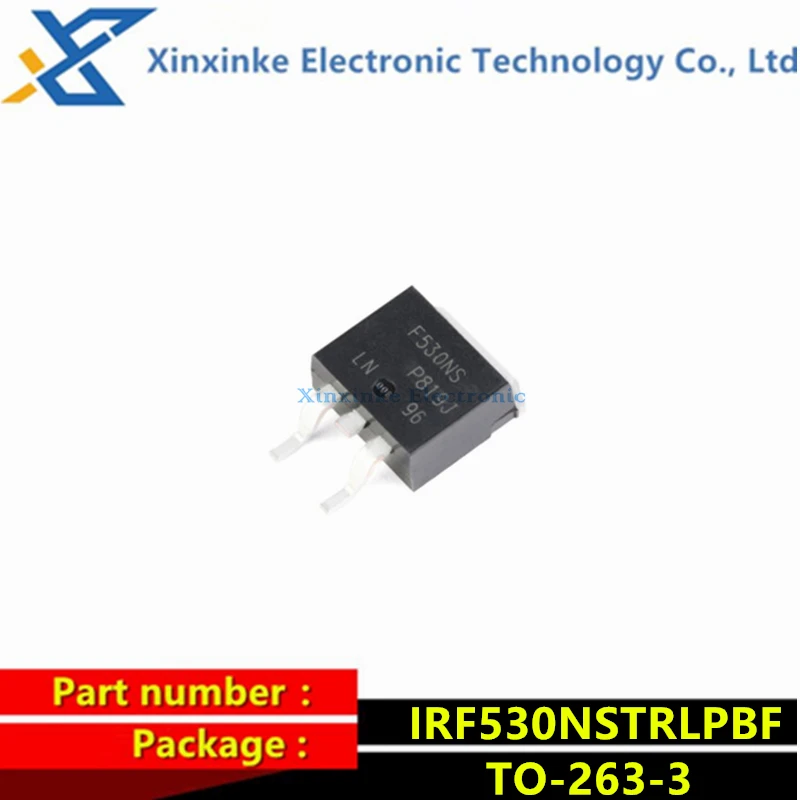 

5PCS IRF530NSTRLPBF Marking：F530NS TO-263-3 N-Channel 100V/17A SMD MOSFET