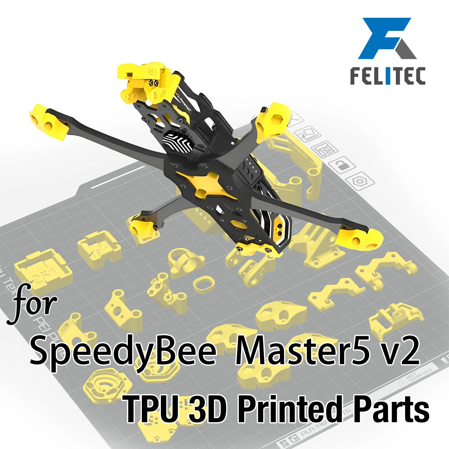 For SpeedyBee Master5 v2 TPU 3D Printed parts components GPS Antenna SMA O4Pro VTX mount