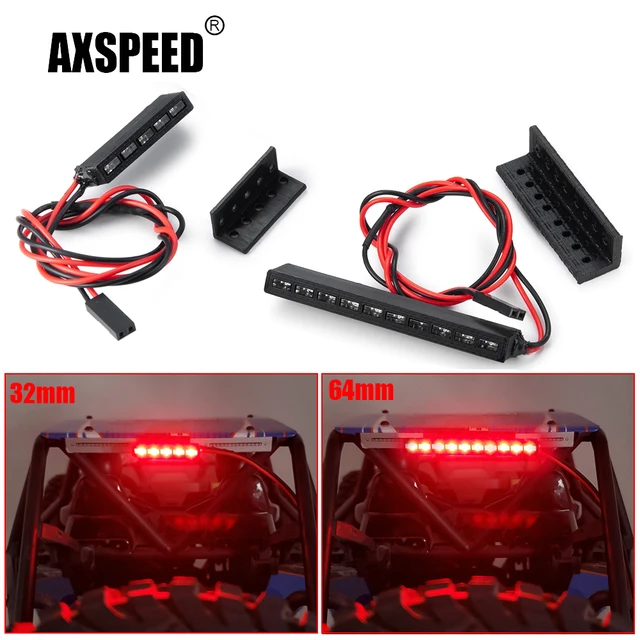 AXSPEED 32/65mm Czerwona listwa świetlna LED do Axial SCX10 Wraith RR10 TRX-4 D90 1/10 RC Crawler Model Car Decoration Parts