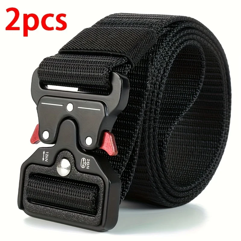 2Pcs Versatile Men's Tactical Belts - Durable, Adjustable Design-For Outdoor Sports Enthusiasts，Pair with Jeans，For Men Women ﻿