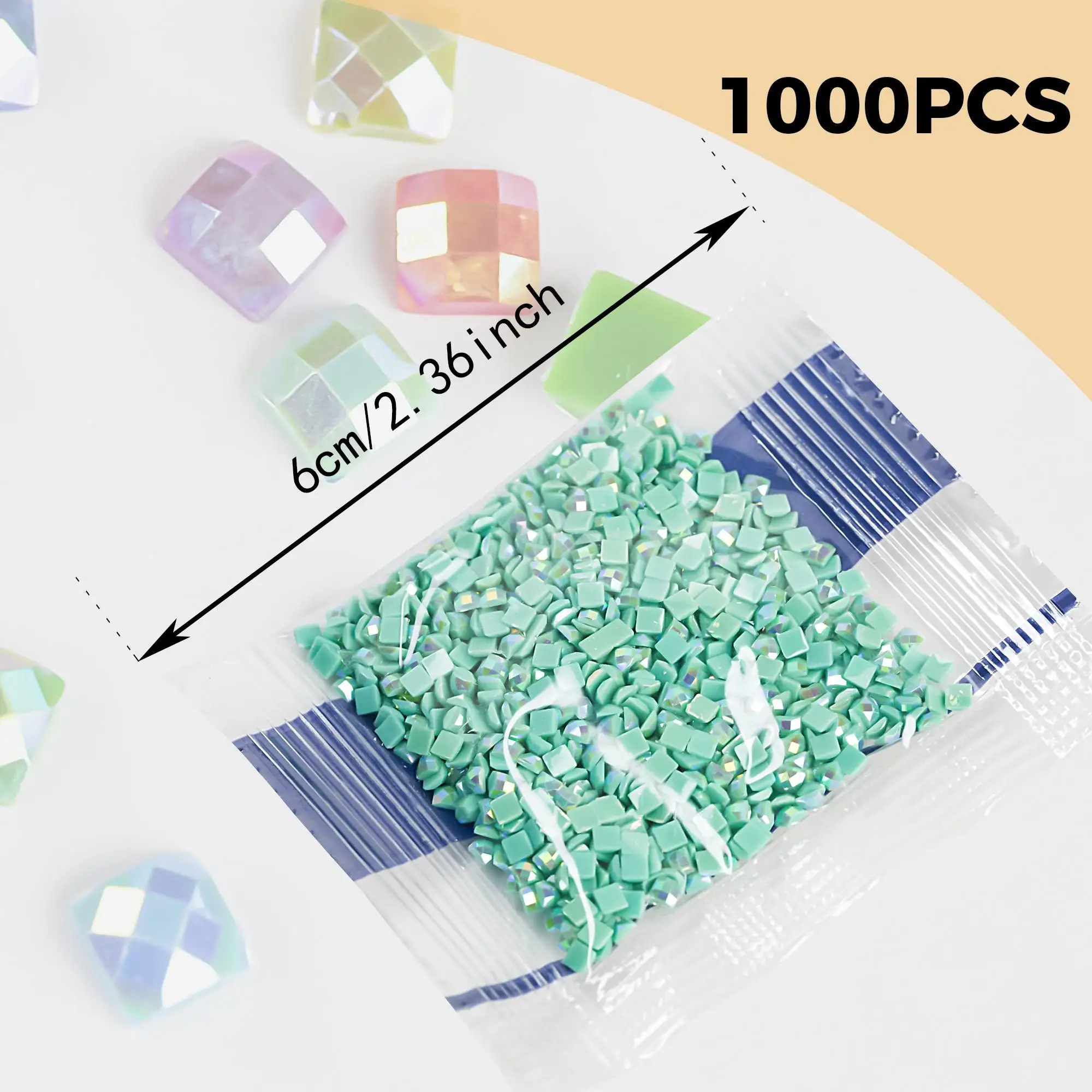 Single Color AB Square Diamond Beads for 5D Diamond Paintings Resin AB Diamond Painting Drills 2.5MM AB diamonds 1000PCS