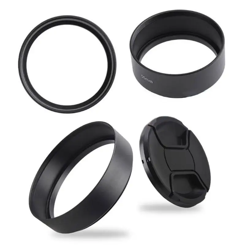 R53C Universal Metal Lens Hood Cylindrical for Camera Lens 37 39 40.5 43 46 49 52 55 58 62 67 72 77 82mm